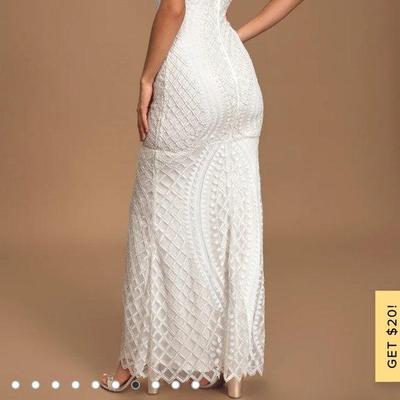 White Beaded Wedding Dress - Picture 4 of 5